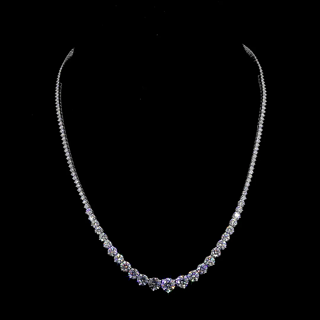 13 Carat Graduated Lab Grown Diamond Tennis Necklace