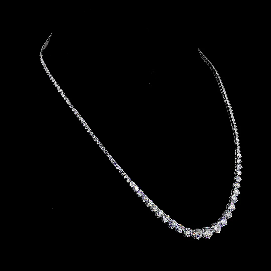 13 Carat Graduated Lab Grown Diamond Tennis Necklace - Image 2