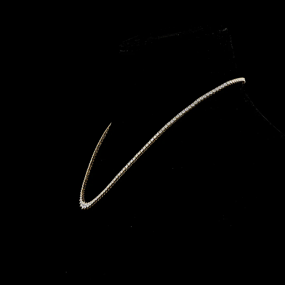 8 Carat Graduated Lab Grown Diamond Tennis Necklace - Image 3