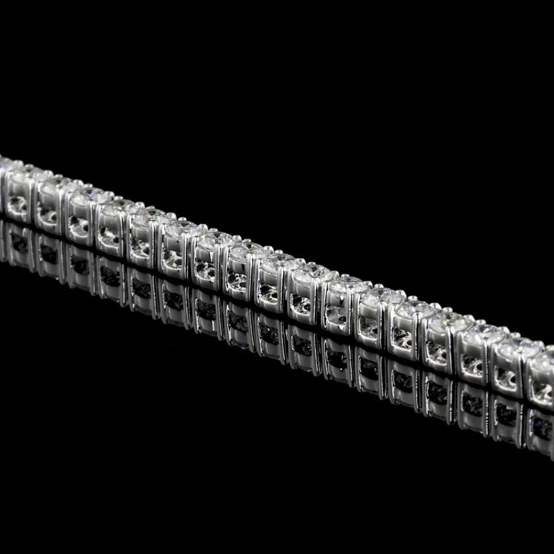 13.56 Carat Round Cut Lab Grown Diamond Tennis Necklace - Image 4