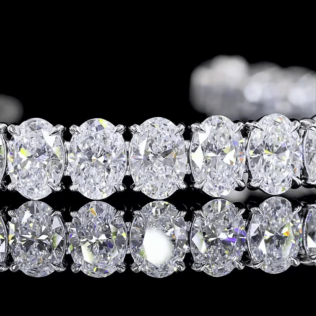 15.5 Carat Lab Grown Oval Shape Diamond Bracelet - Image 3