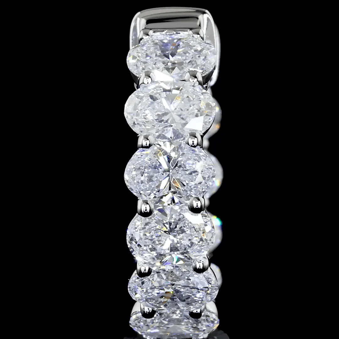 2.04 Carat Lab Grown Oval Shape Huggie Earrings - Image 4