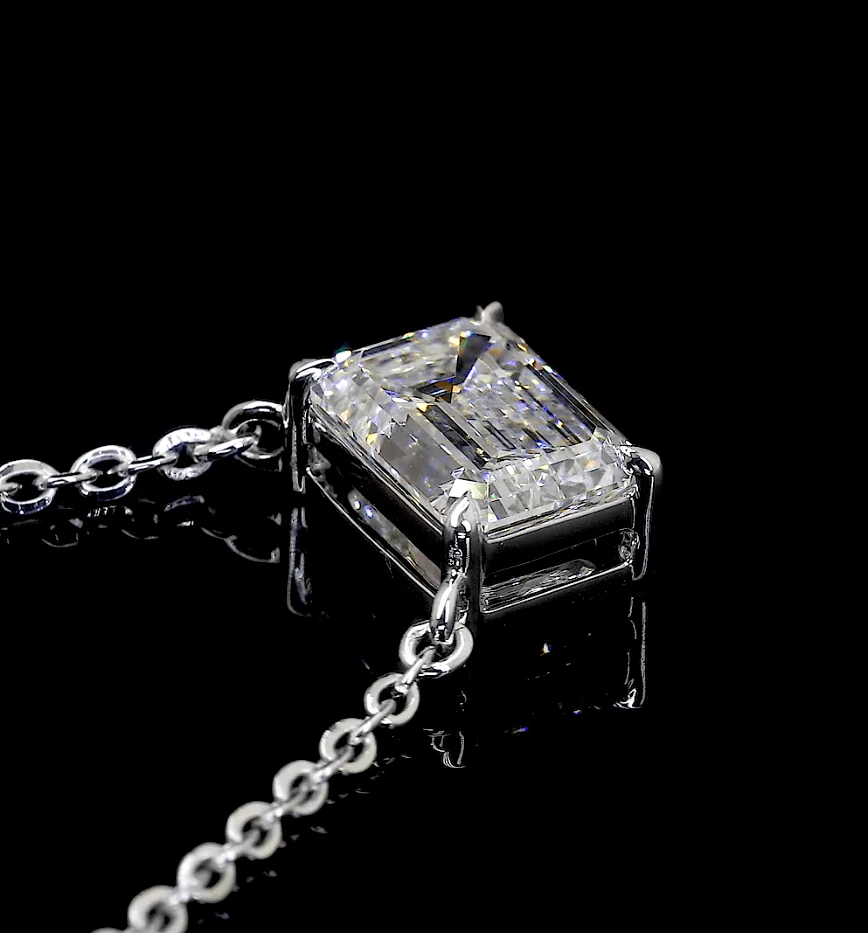 2.1 Carat Emerald Lab Grown Diamond Necklace - Image 3