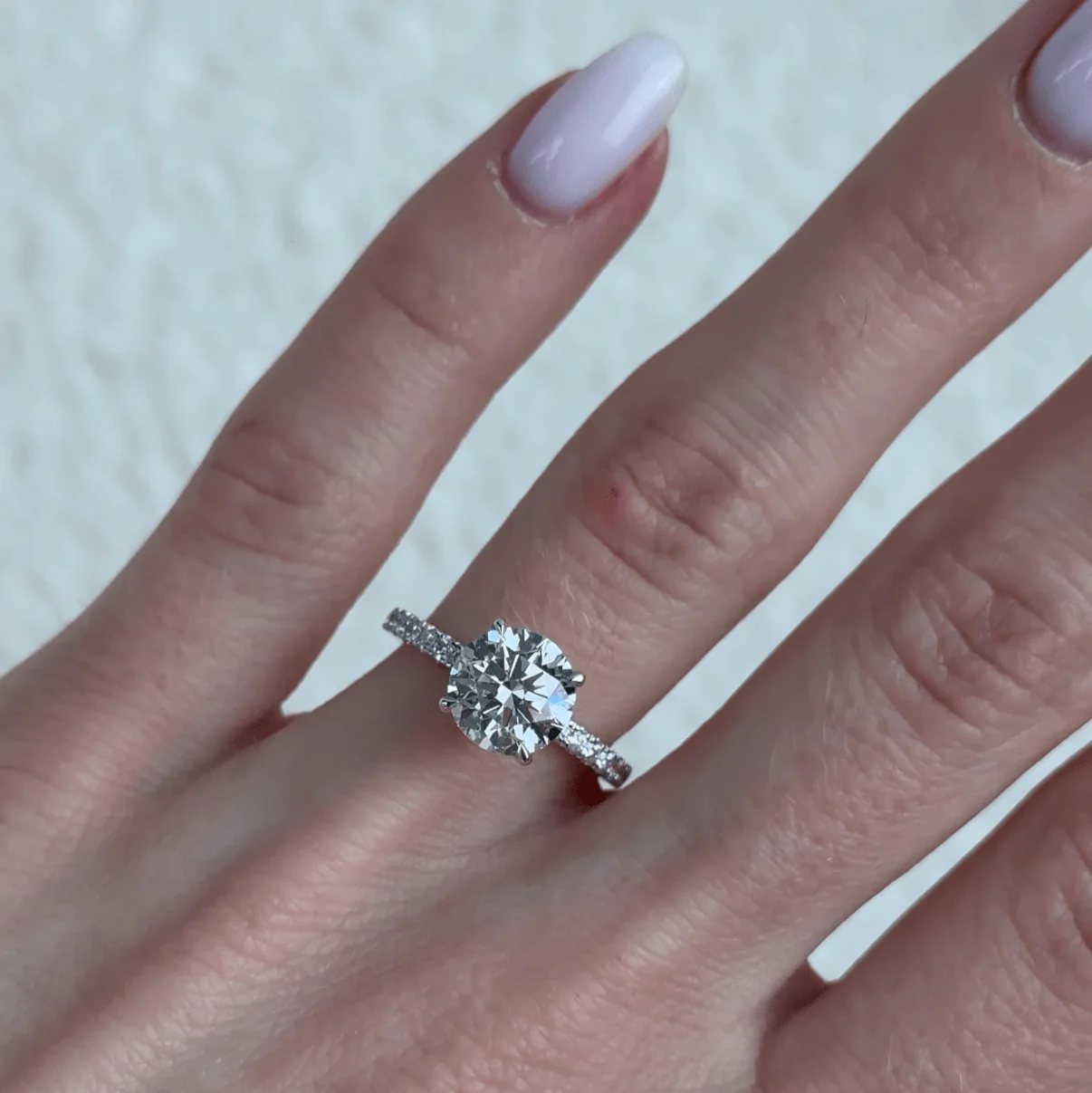 2.4 Carat Round Shape Hidden Halo Lab Grown Diamond Ring - Image 2