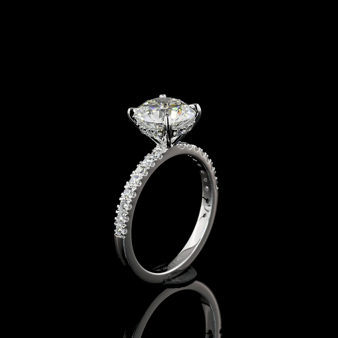 2.4 Carat Round Shape Hidden Halo Lab Grown Diamond Ring - Image 5