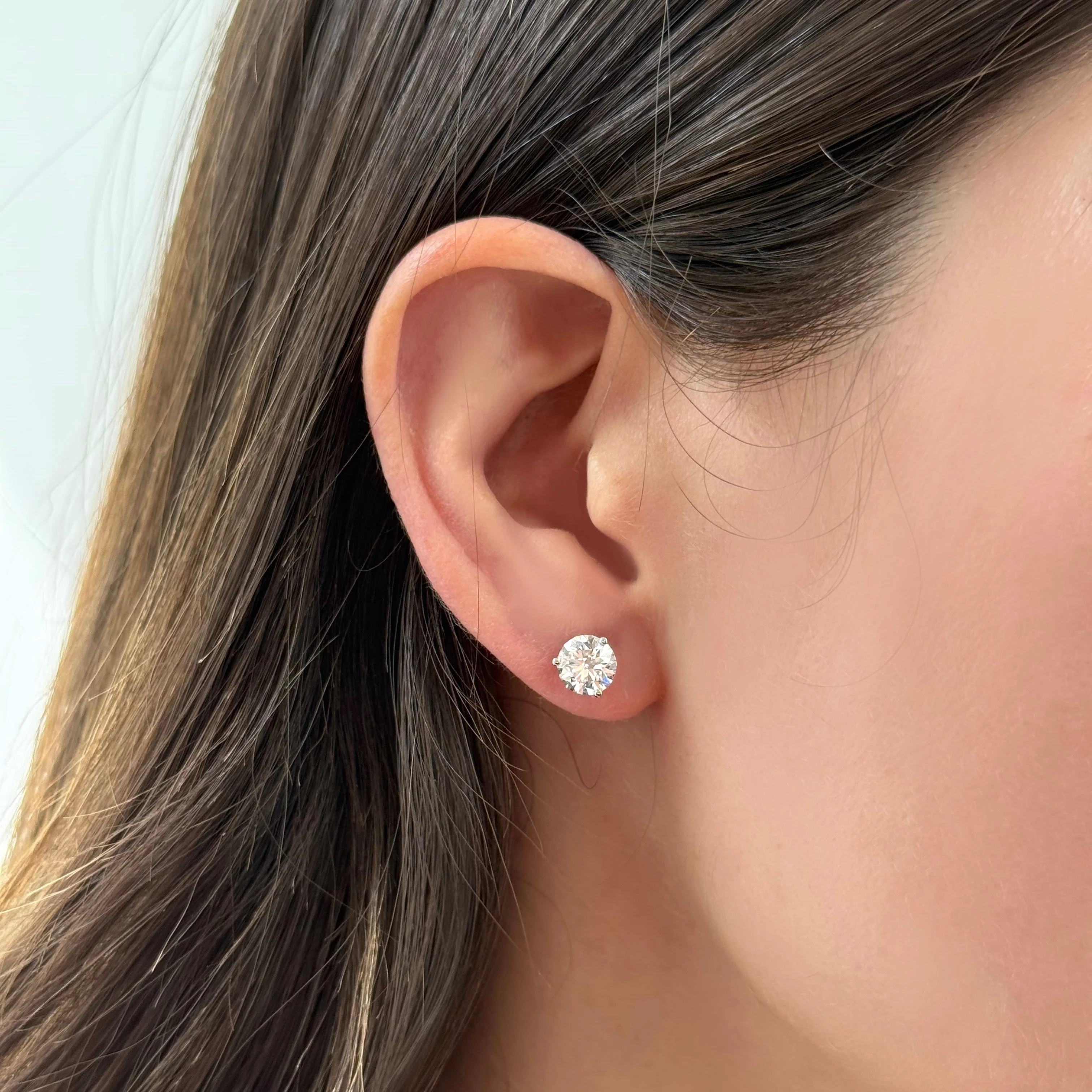2 Carat Lab Grown Diamond Stud Earrings - Image 2