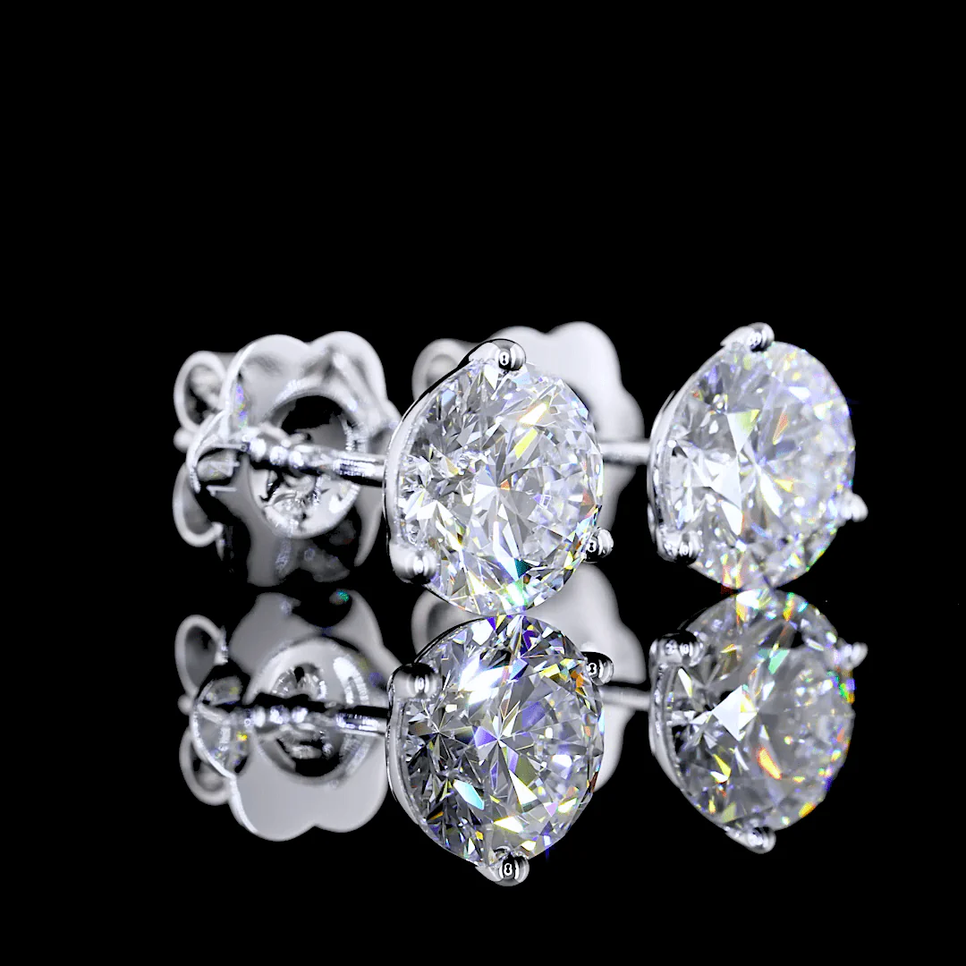 2 Carat Lab Grown Diamond Stud Earrings - Image 3