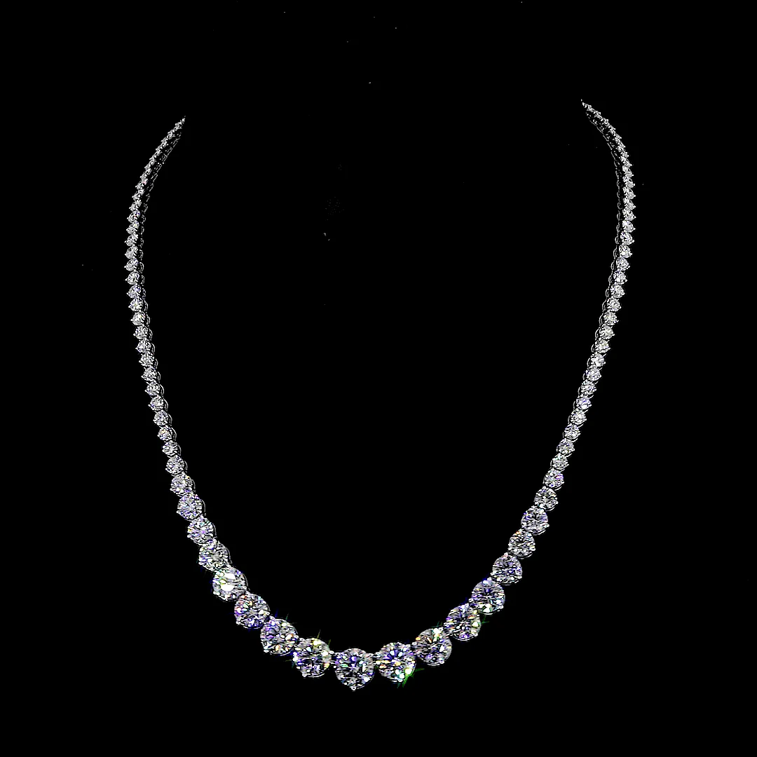 25 Carat Graduated Lab Grown Diamond Tennis Necklace
