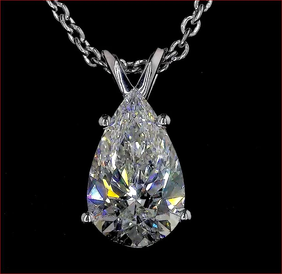 3.1 Carat Pear Lab Grown Diamond Necklace - Image 3