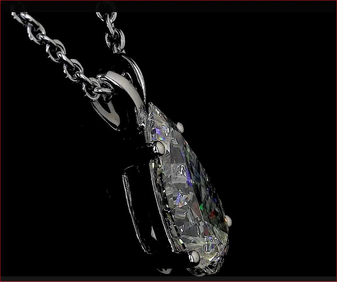 3.1 Carat Pear Lab Grown Diamond Necklace - Image 4