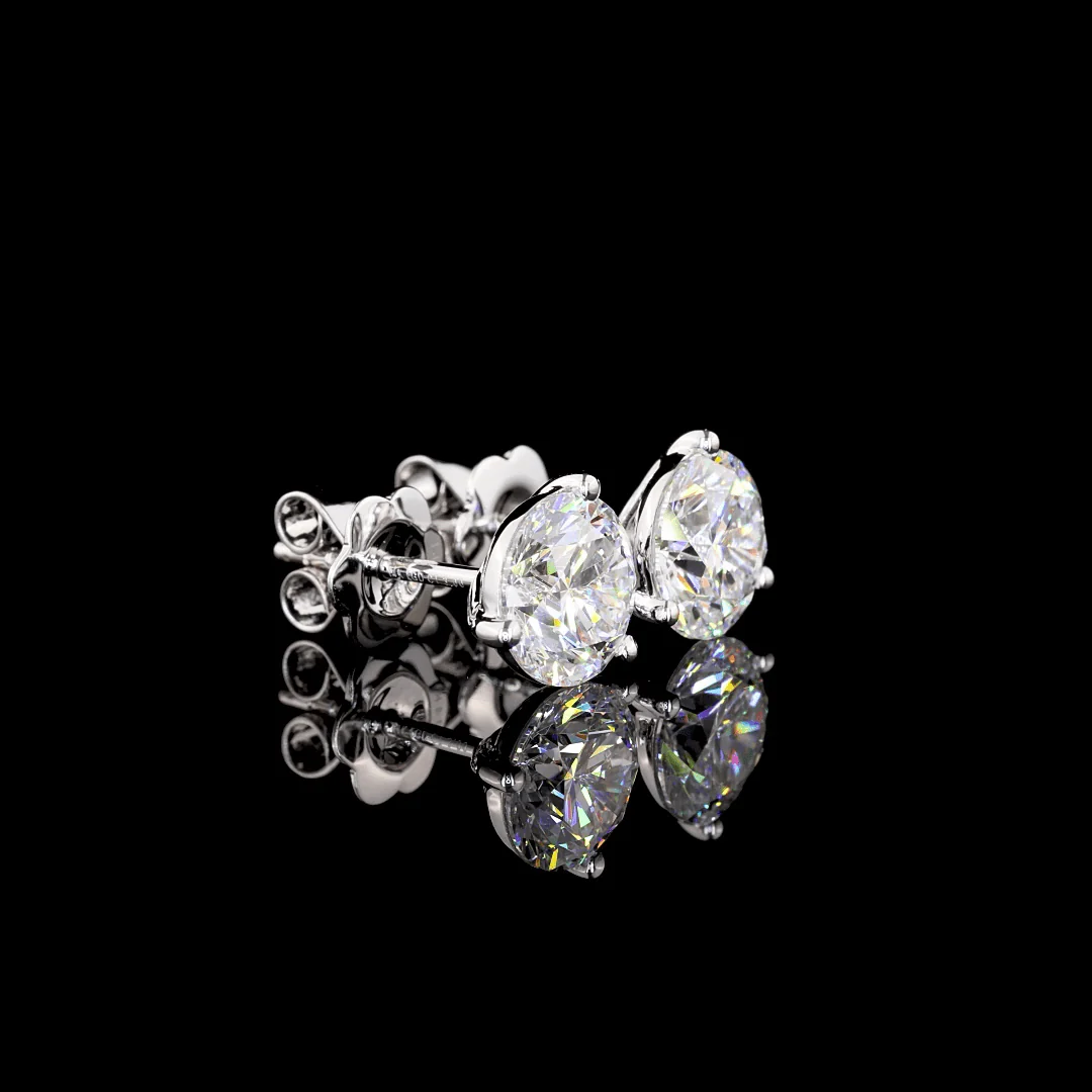 3.2 Carat Lab Grown Diamond Stud Earrings - Image 3