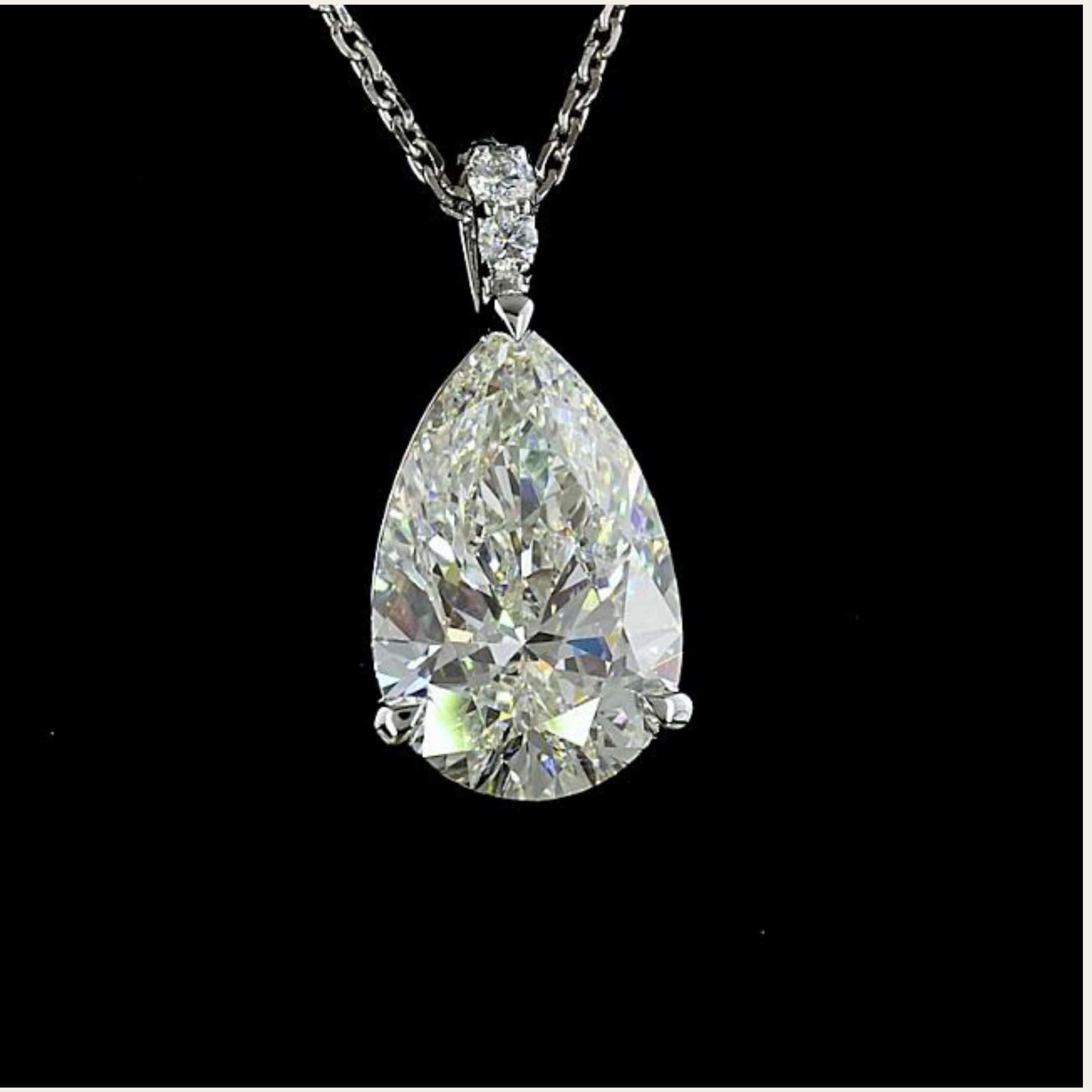 3.3 Carat Pear Lab Grown Diamond Necklace - Image 2