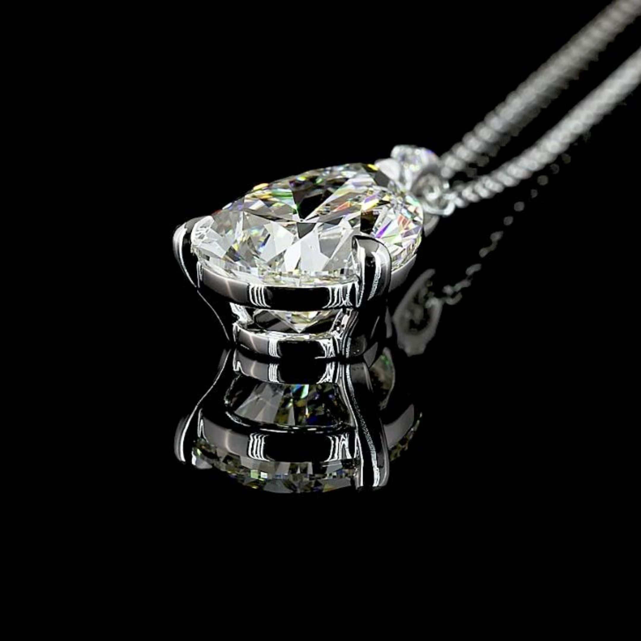 3.3 Carat Pear Lab Grown Diamond Necklace - Image 3