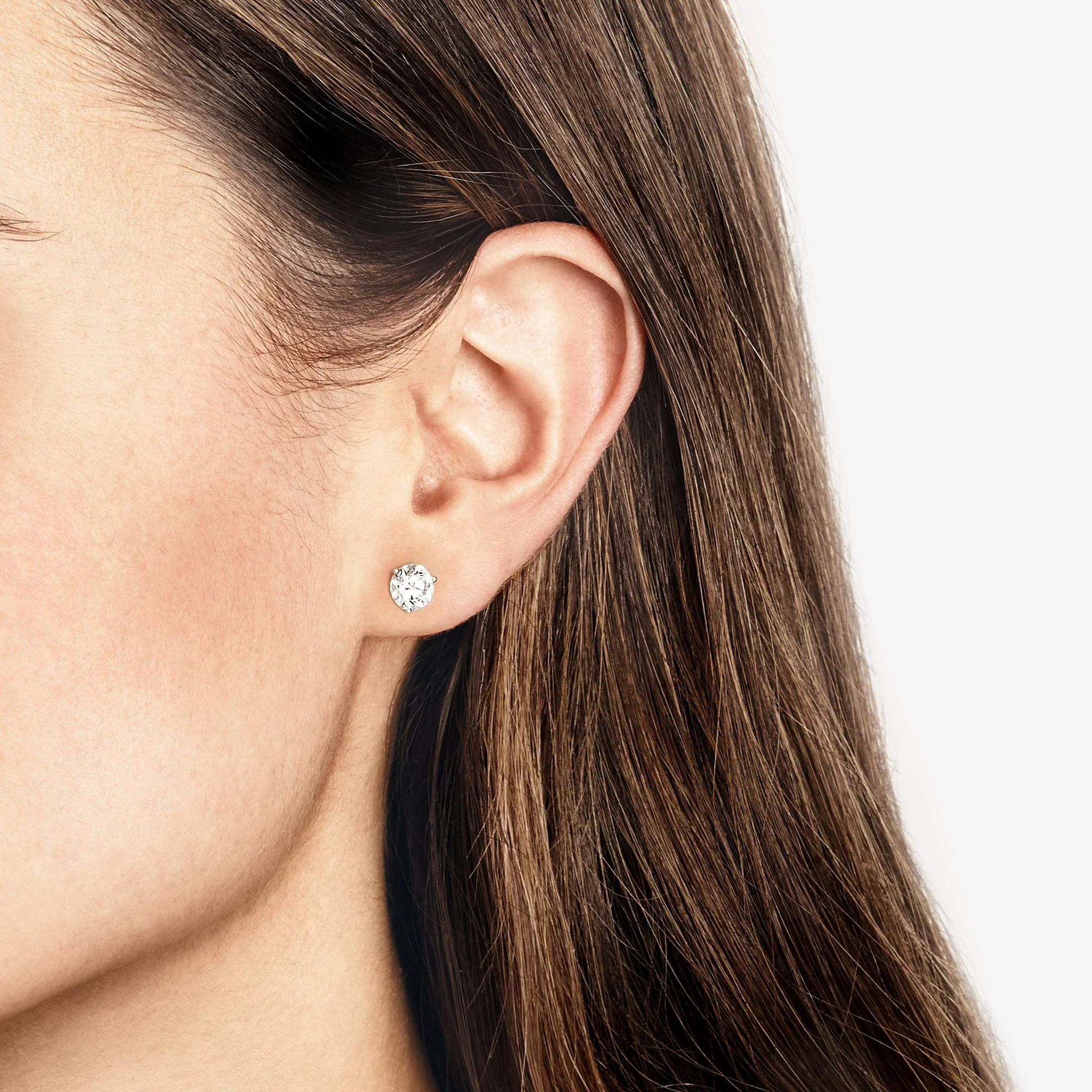 3 Carat Diamond Stud Earrings - Image 2