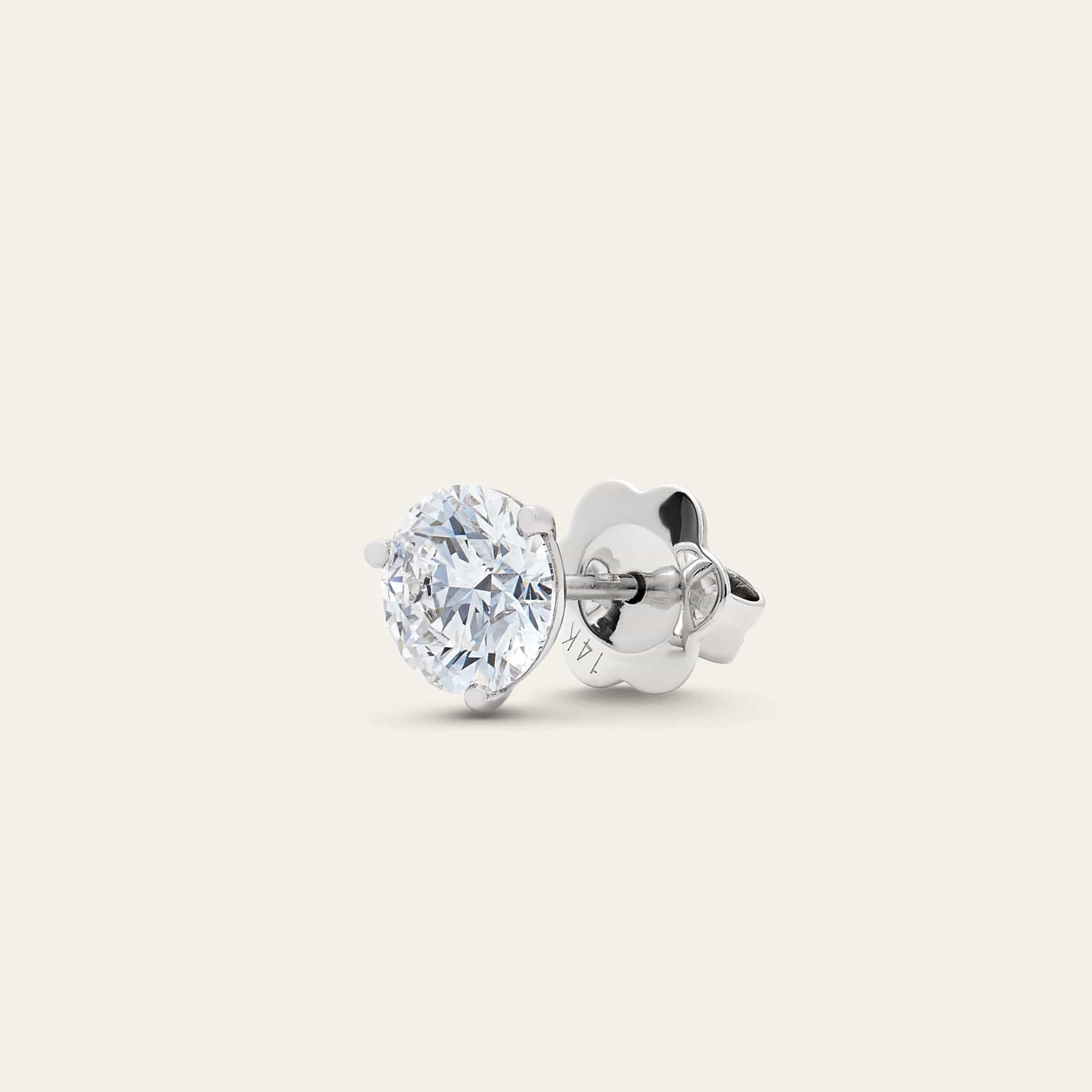 3 Carat Diamond Stud Earrings - Image 3