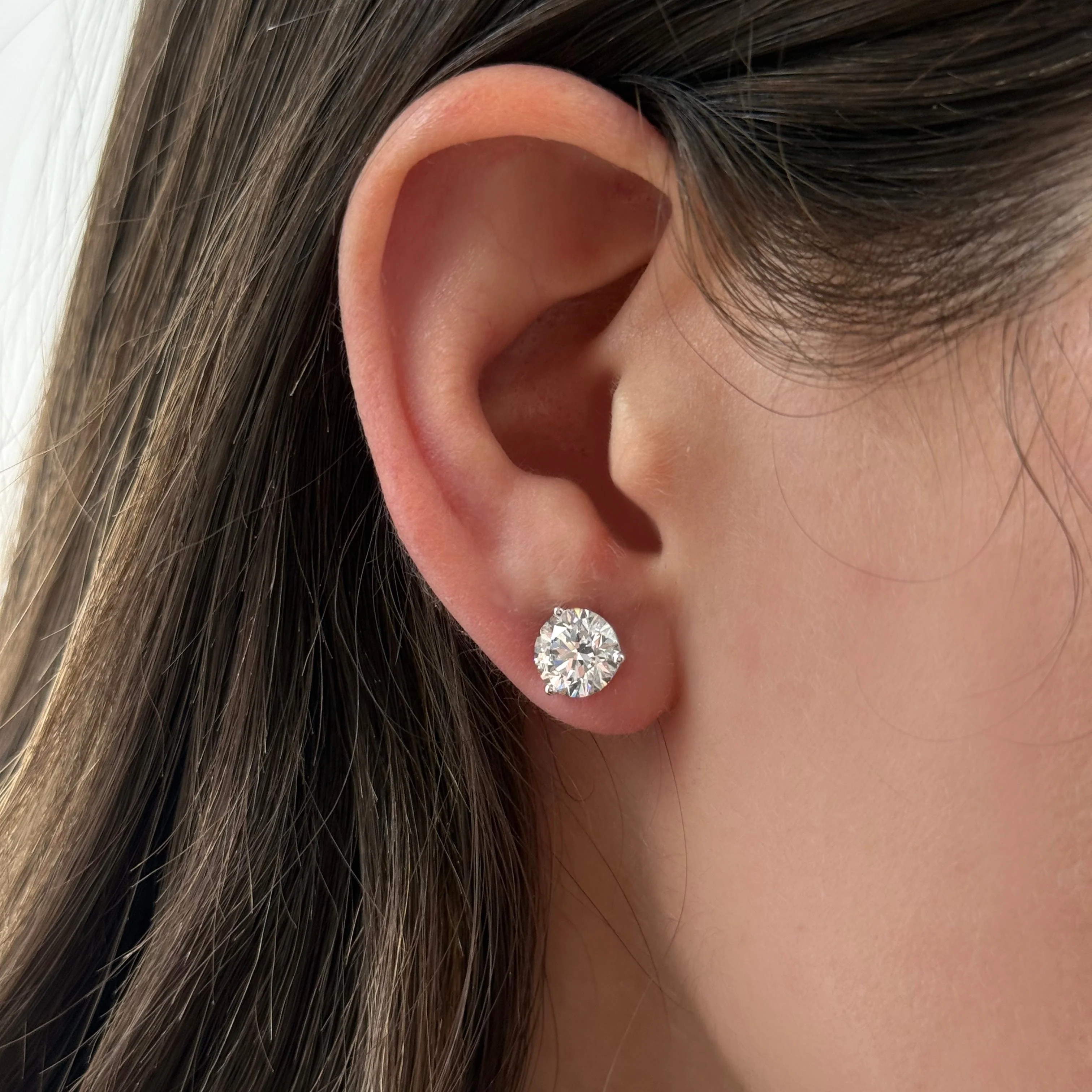 3 Carat Diamond Stud Earrings - Image 5