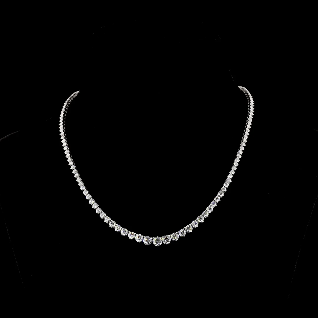 12 Carat Graduated Lab Grown Diamond Tennis Necklace
