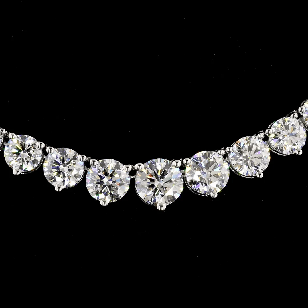 12 Carat Graduated Lab Grown Diamond Tennis Necklace - Image 2