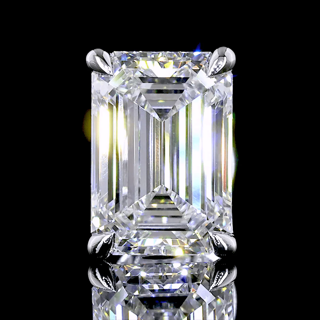 4 Carat Lab Grown Emerald Shape Diamond Earrings - Image 3