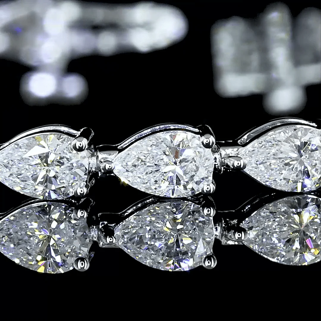 4 Carat Lab Grown Pear-Shaped Diamond Bracelet - Image 2