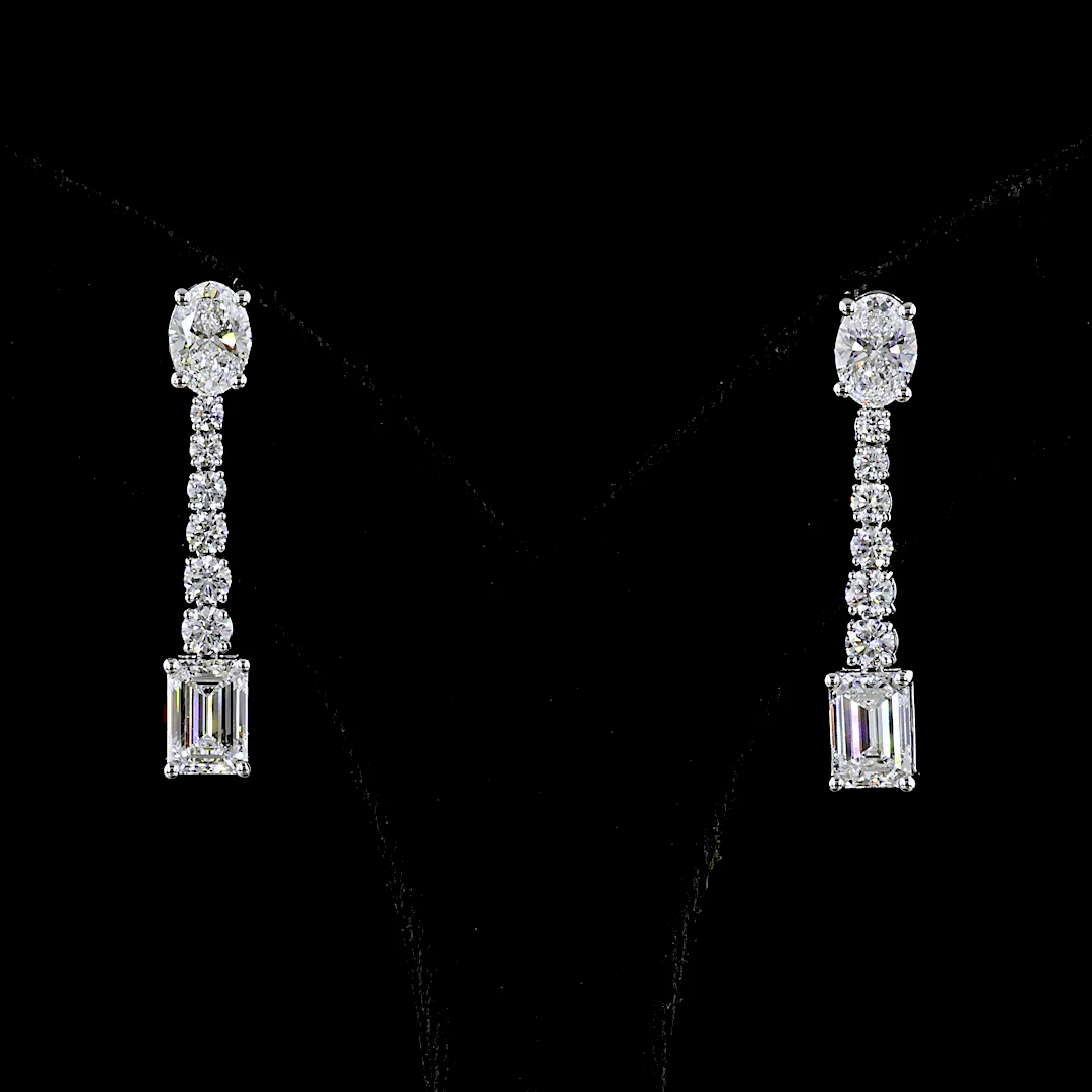 5.06 Carat Lab Grown Diamond Dangling Earrings