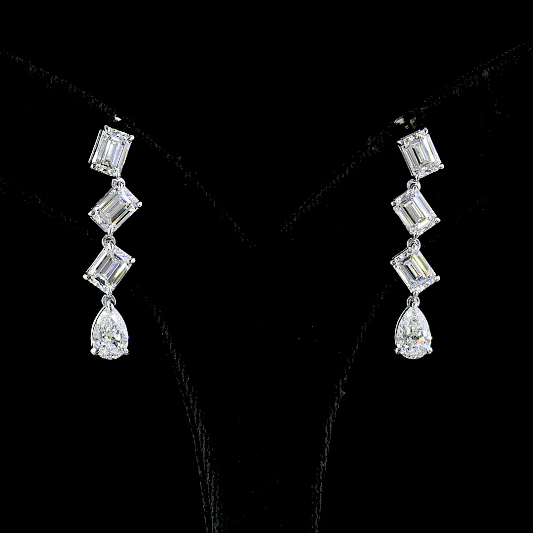 5.12 Carat Lab Grown Diamond Hanging Earrings