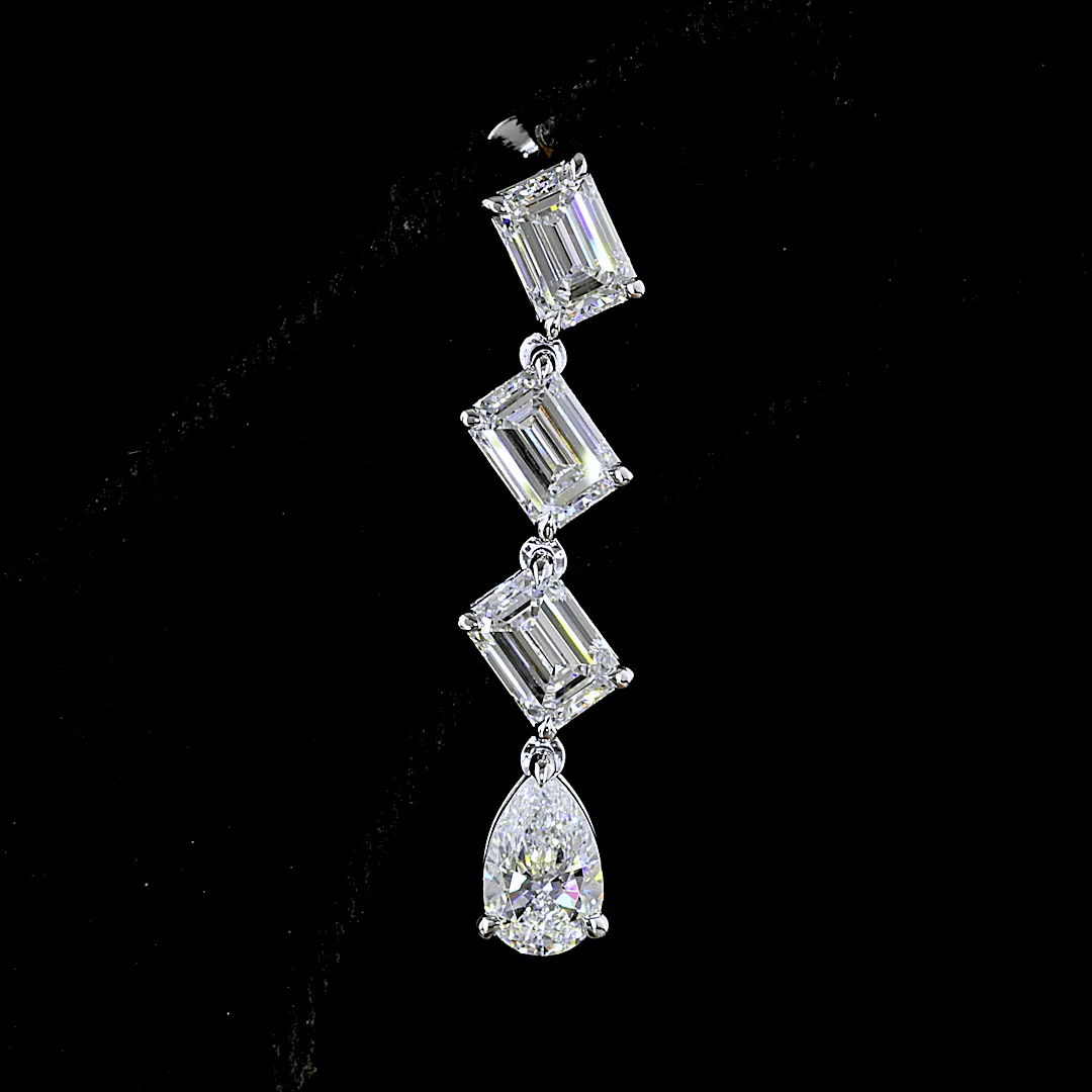 5.12 Carat Lab Grown Diamond Hanging Earrings - Image 2