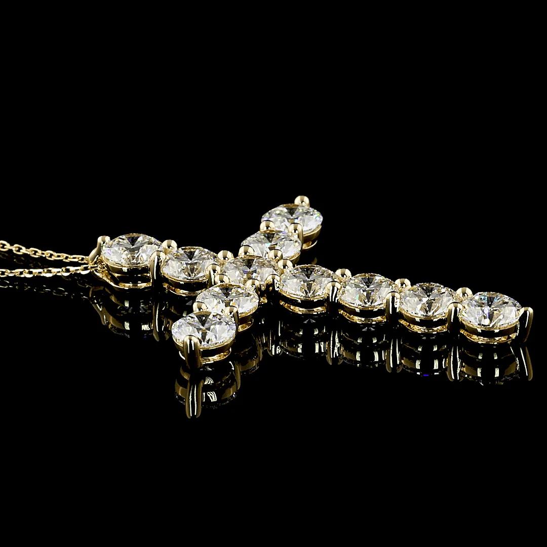 5.4 Carat Lab Grown Diamond Cross Necklace - Image 3