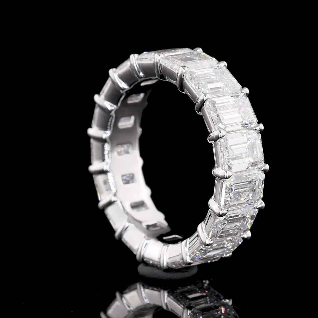 6 Carat Emerald Lab Grown Diamond Eternity Ring - Image 2