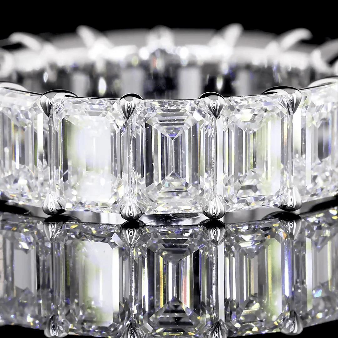 6 Carat Emerald Lab Grown Diamond Eternity Ring - Image 3