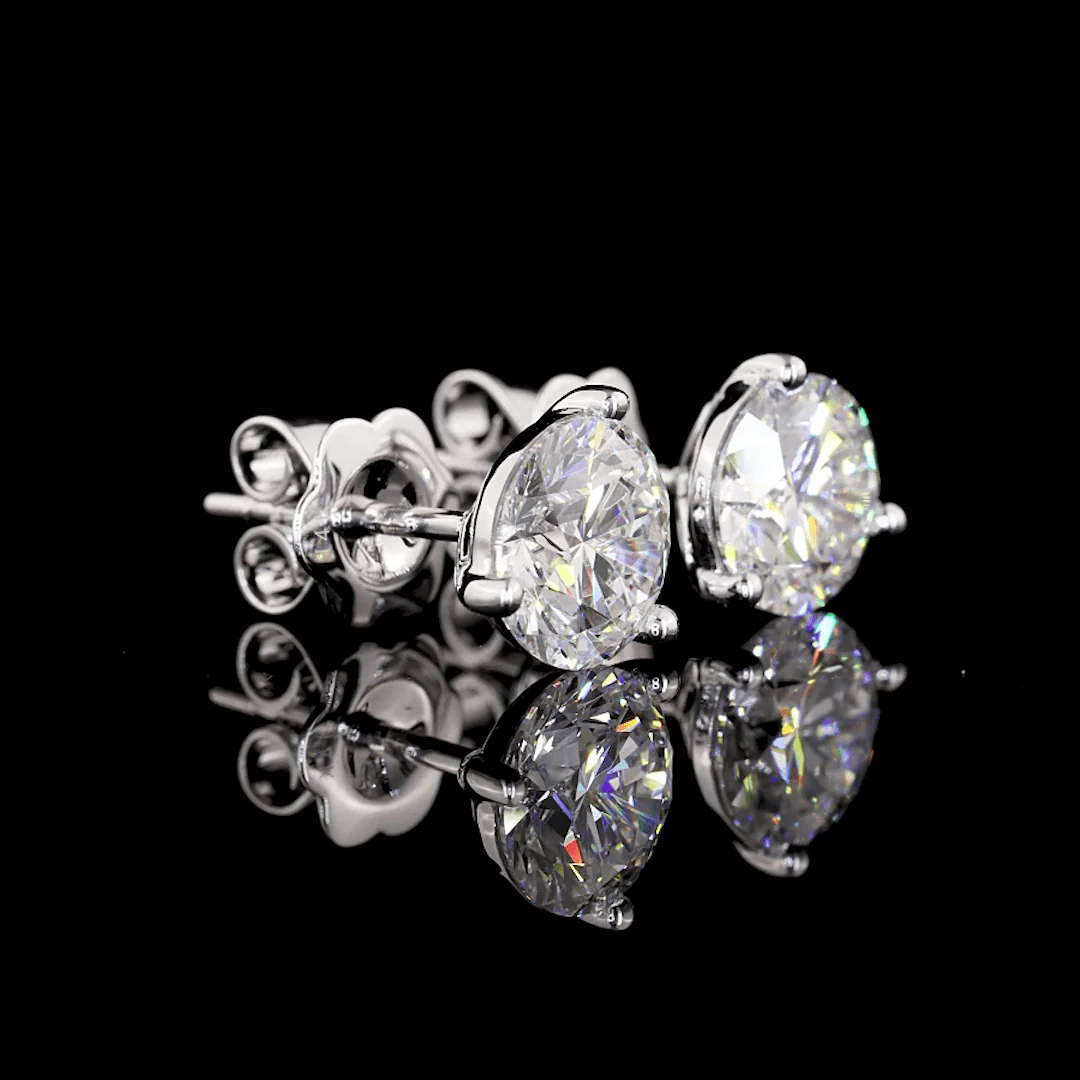 5 Carat Lab Grown Diamond Stud Earrings - Image 3