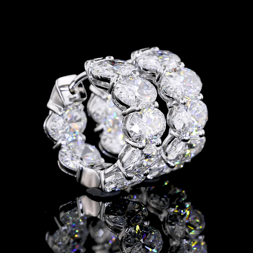 5 Carat Lab Grown Oval Shape Diamond Huggie Earrings - Image 3