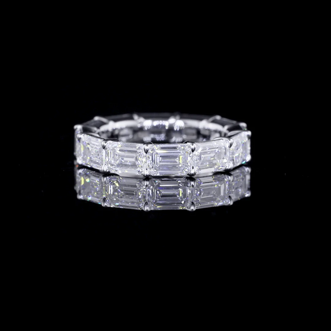 6 Carat Emerald Lab Grown Diamond Eternity Ring