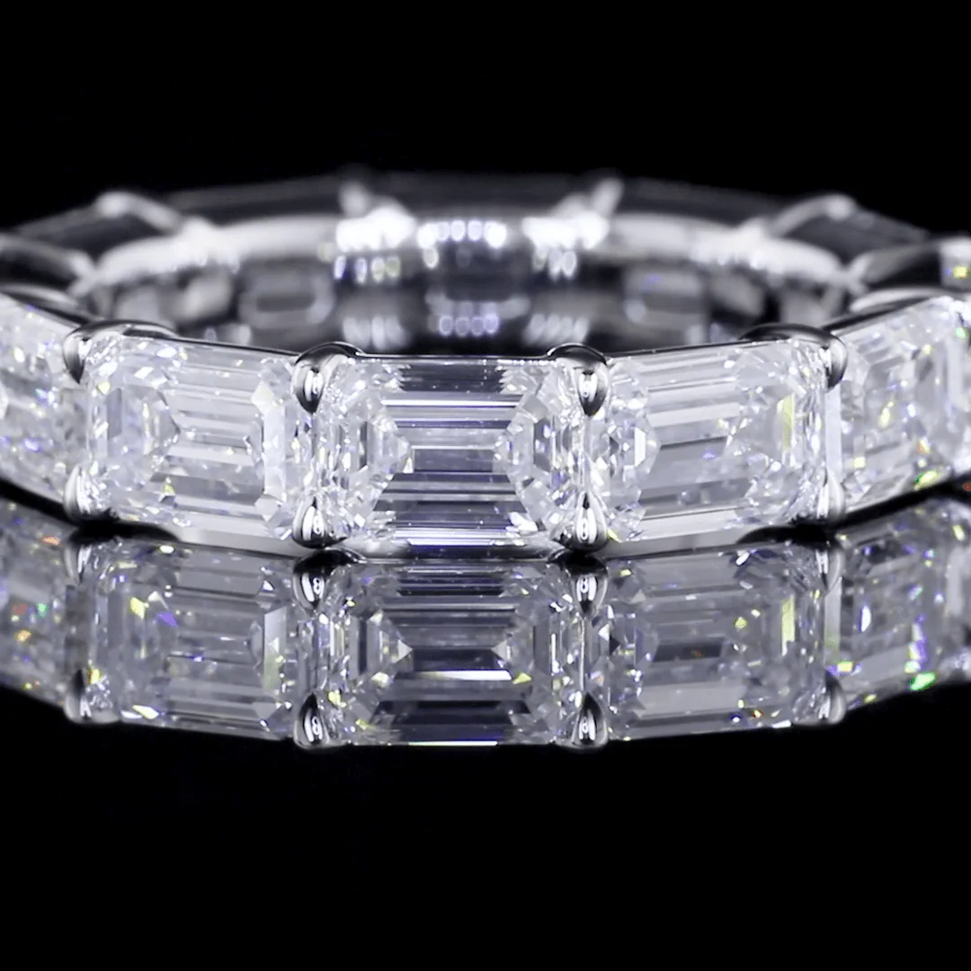 6 Carat Emerald Lab Grown Diamond Eternity Ring - Image 2
