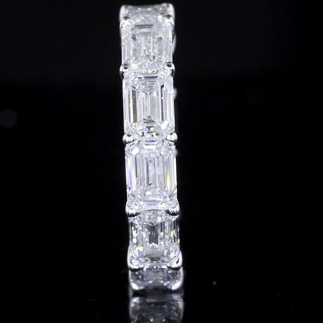 6 Carat Emerald Lab Grown Diamond Eternity Ring - Image 4