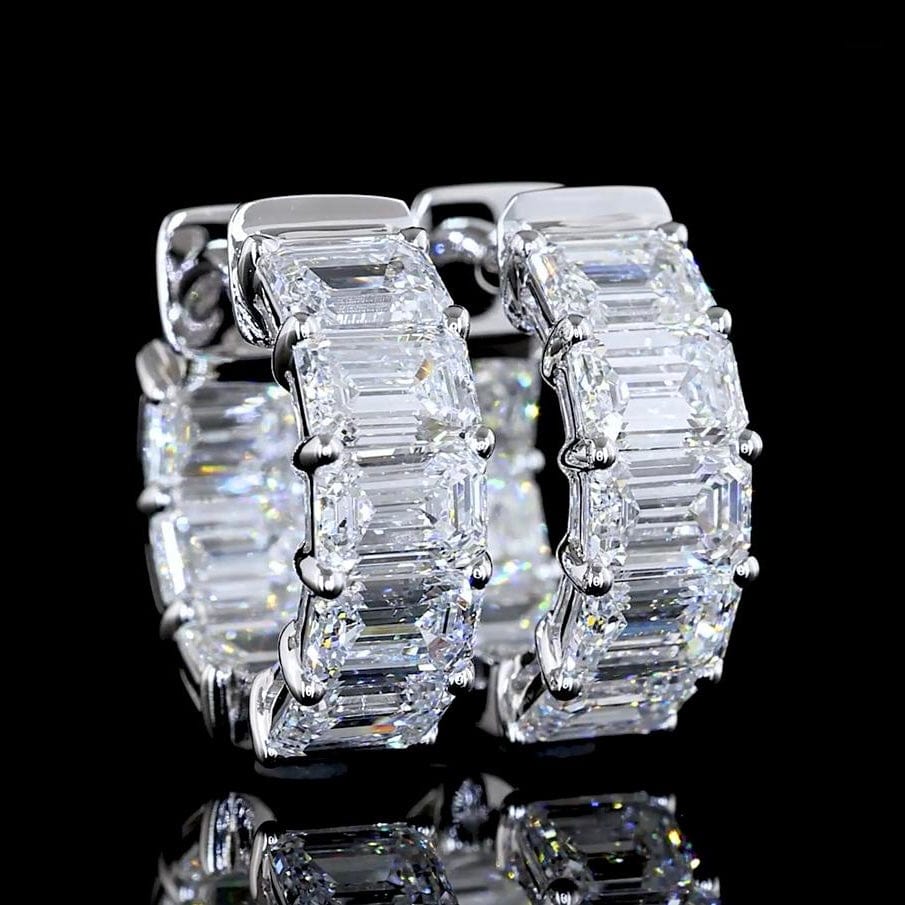 6.56 Carat Lab Grown Diamond Huggie Earrings