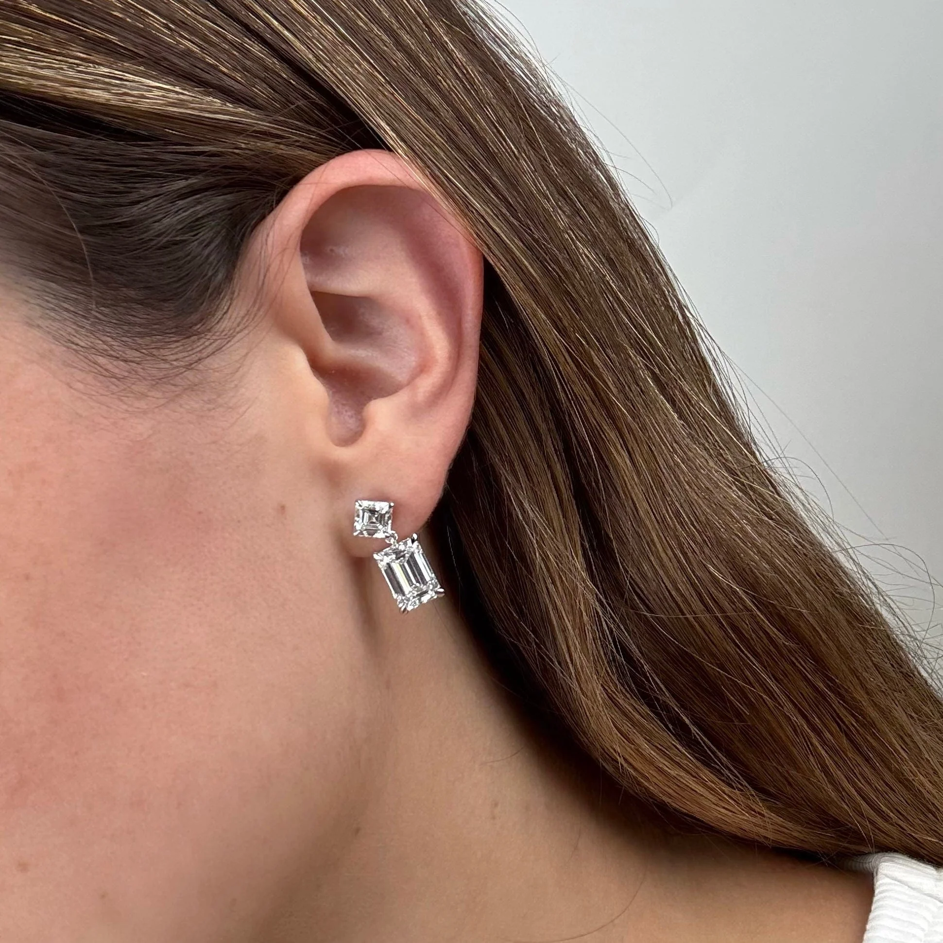 8.2 Carat Lab Grown Diamond Dangling Earrings - Image 2