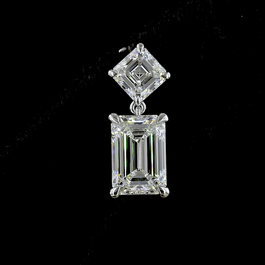 8.2 Carat Lab Grown Diamond Dangling Earrings - Image 3