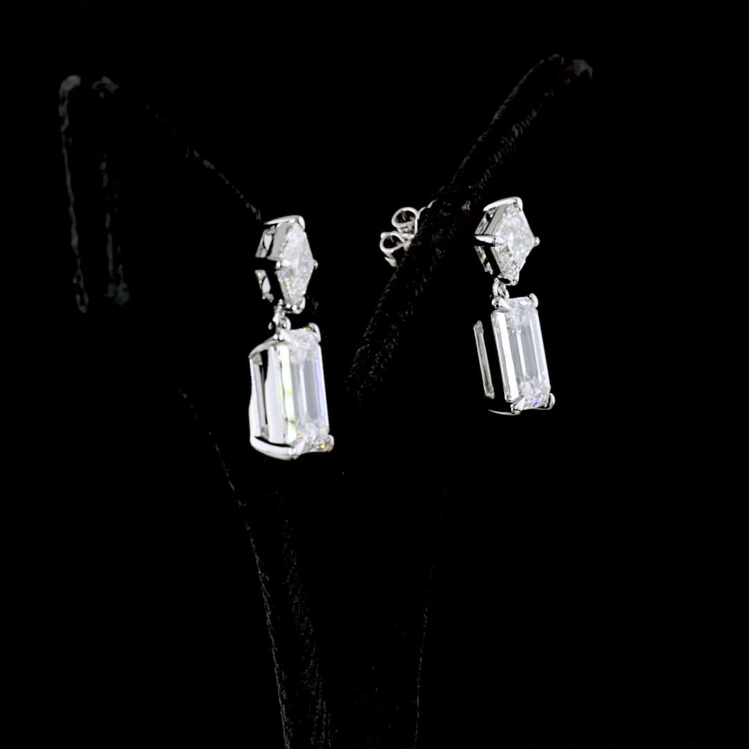 8.2 Carat Lab Grown Diamond Dangling Earrings - Image 4