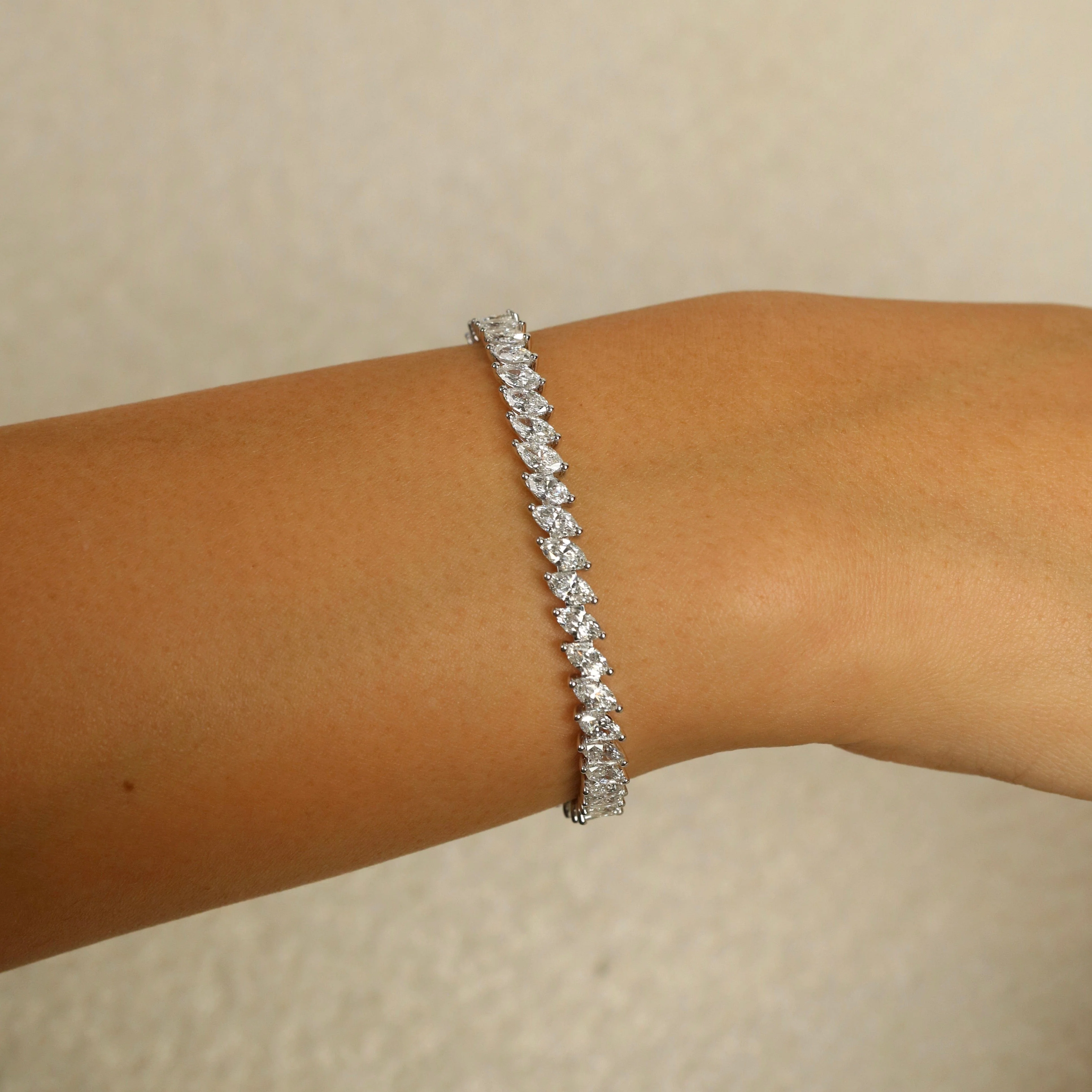 Eloise 8.3 Carat Marquise Diamond Tennis Bracelet - Image 2