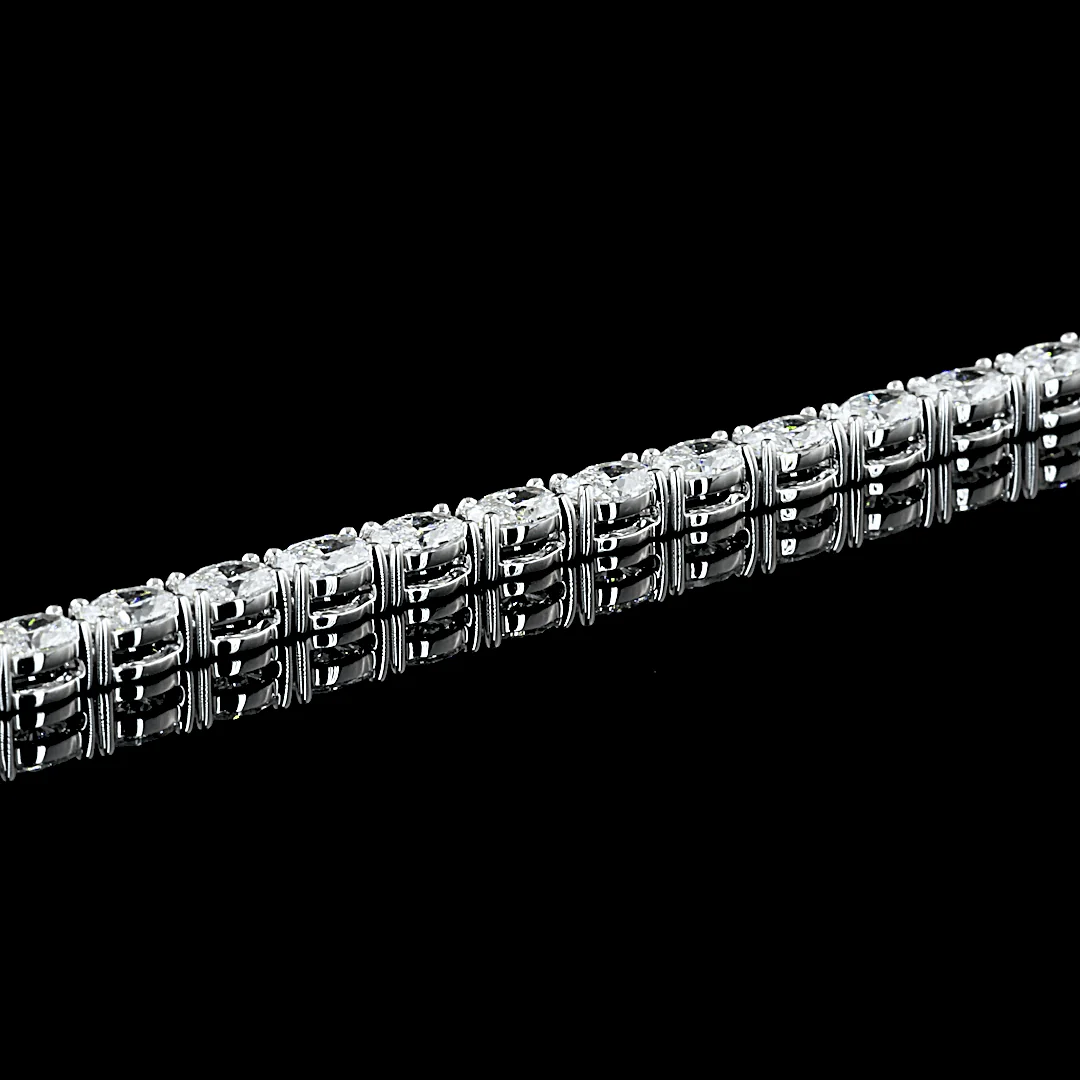 9.2 Carat Oval Lab Grown Diamond Tennis Necklace - Image 4