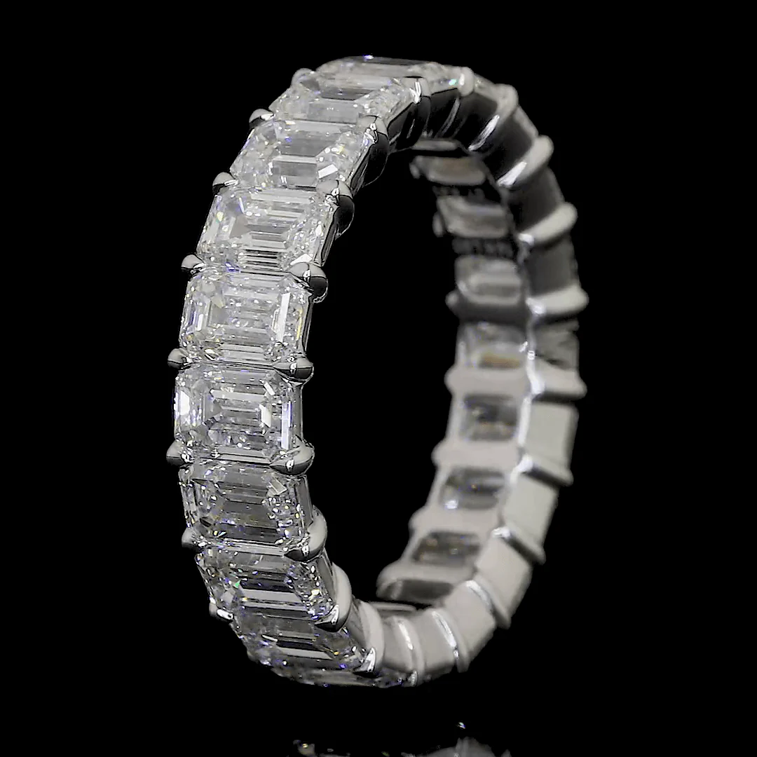 9.4 Carat Emerald Lab Grown Diamond Eternity Ring - Image 4