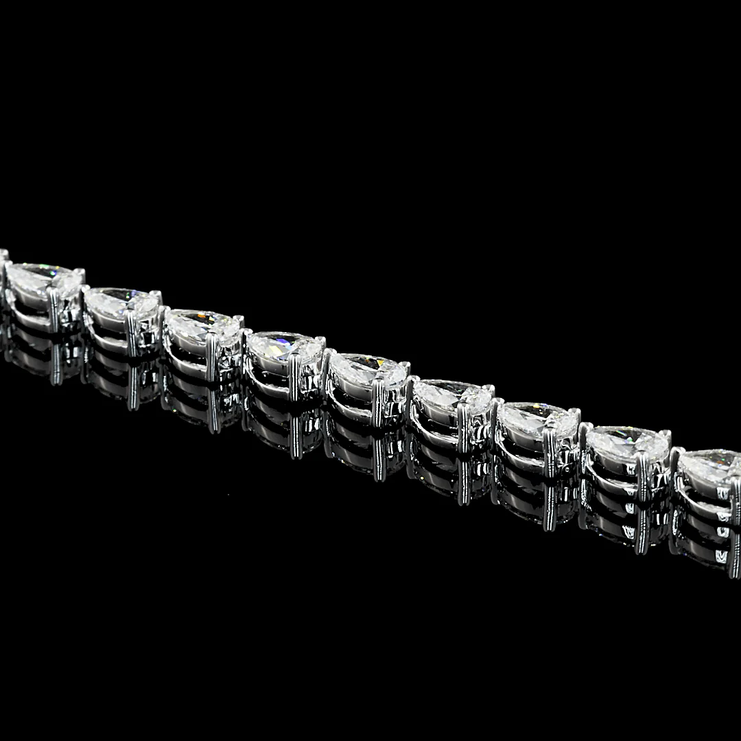 10 Carat Pear Lab Grown Diamond Tennis Necklace - Image 3