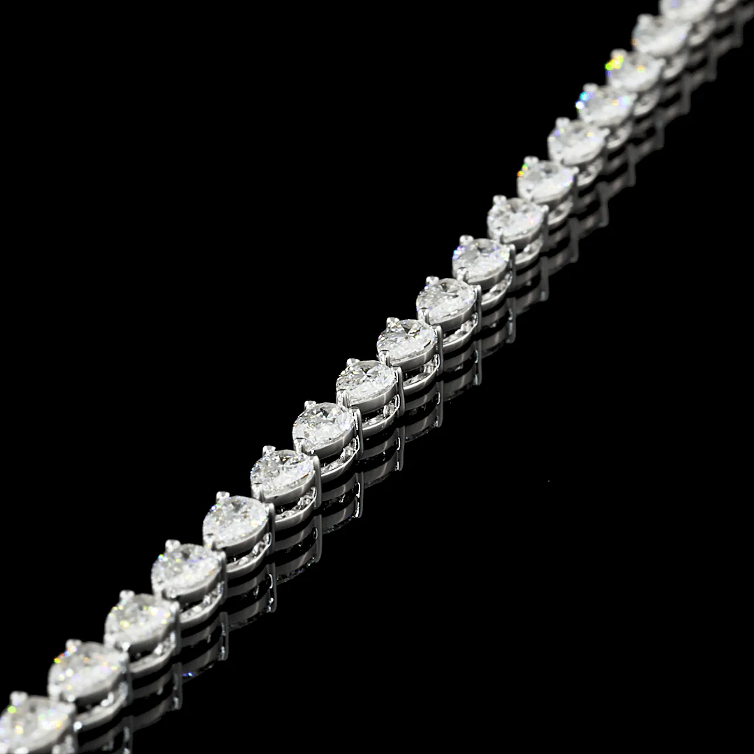 10 Carat Pear Lab Grown Diamond Tennis Necklace - Image 4