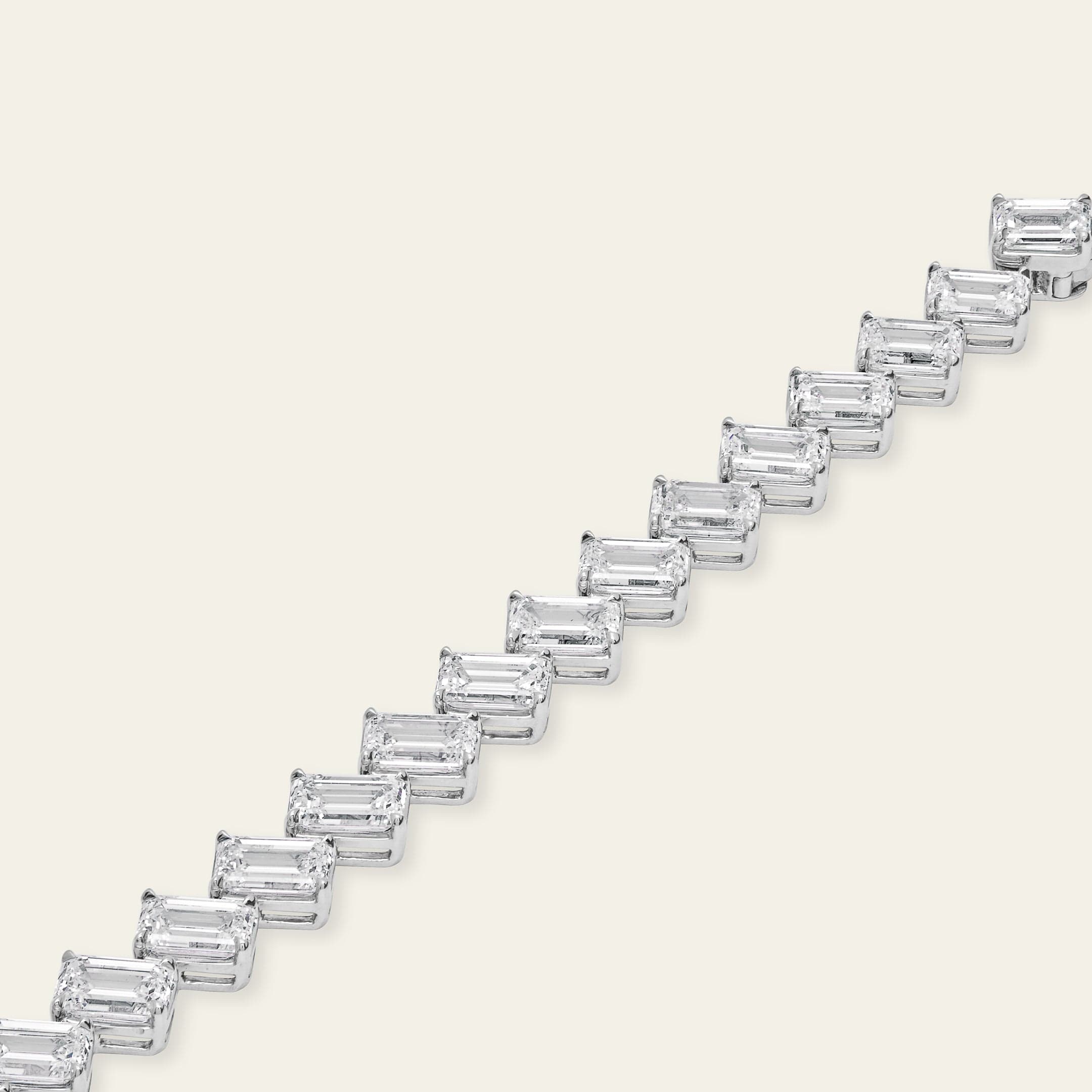 Ella Angled-Set 24 Carat Diamond Tennis Bracelet - Image 5