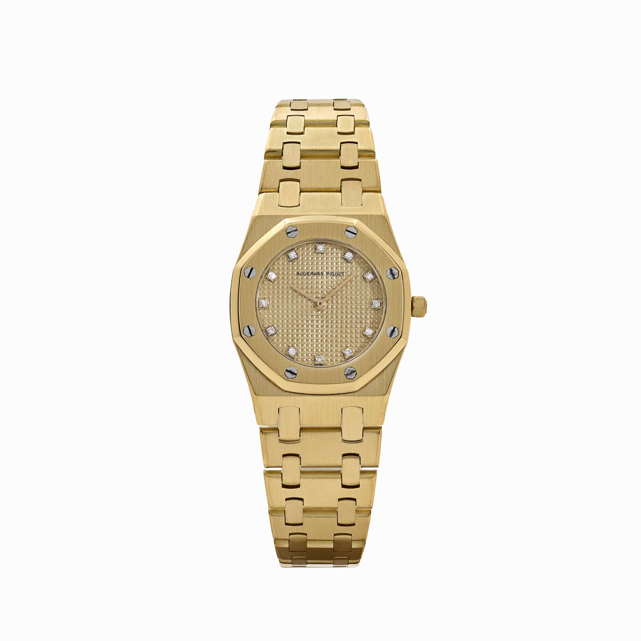Audemars Piguet Royal Oak 6007BA Vintage 'Ladies' Yellow Gold Champagne Diamond Dial Quartz
