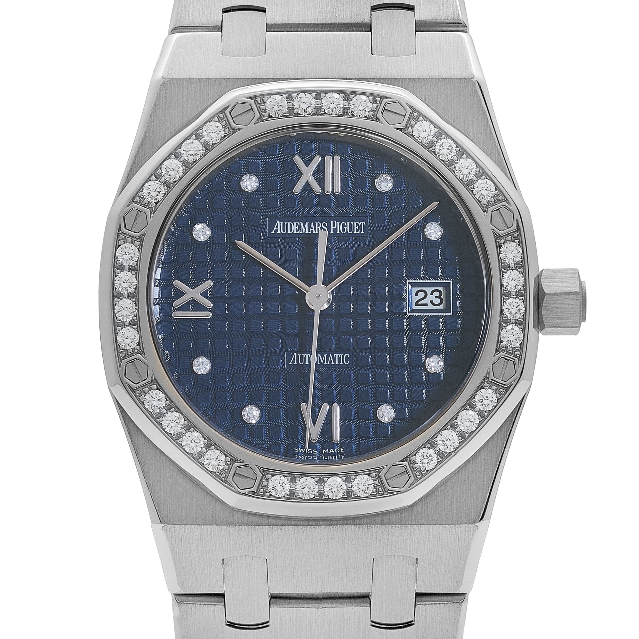 Audemars Piguet Royal Oak 15088ST.ZZ.0789ST.01 'Ladies' Stainless Steel Blue Diamond Dial Diamond Bezel - Image 4