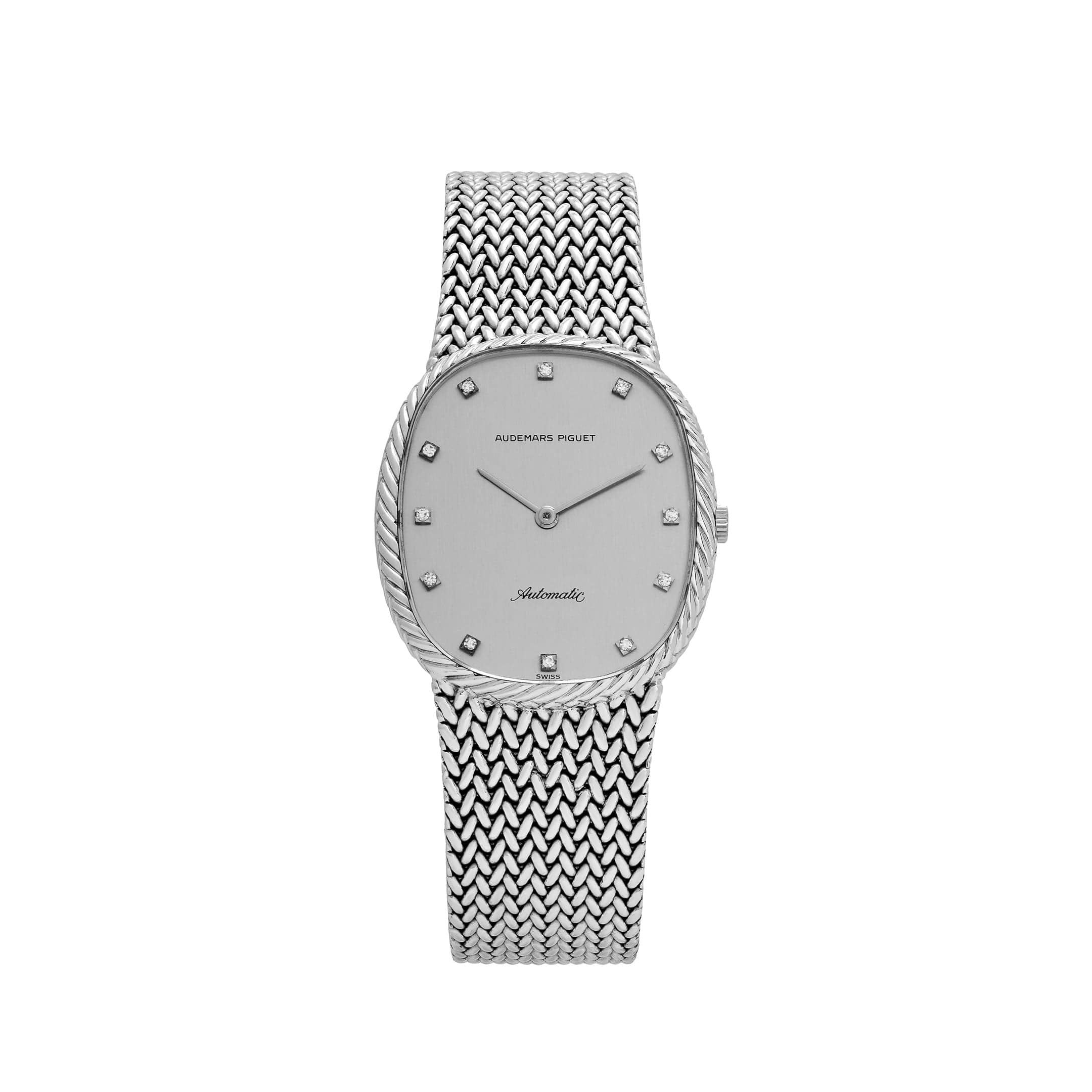 Audemars Piguet Jumbo Ellipse White Gold Silver Diamond Dial Automatic