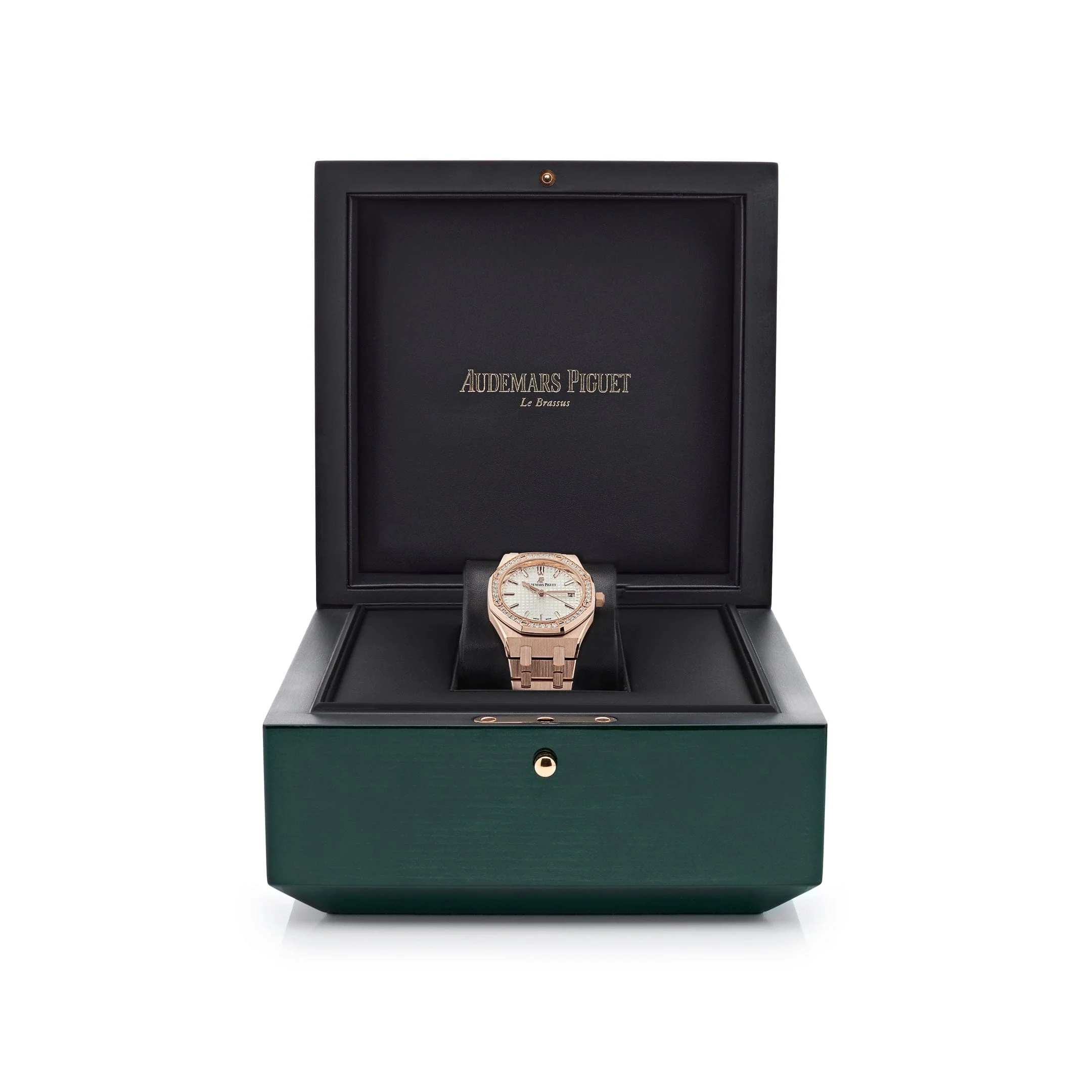 Audemars Piguet Royal Oak 15451OR.ZZ.1256OR.01.A 'Ladies' Rose Gold White Dial Diamond Bezel - Image 10
