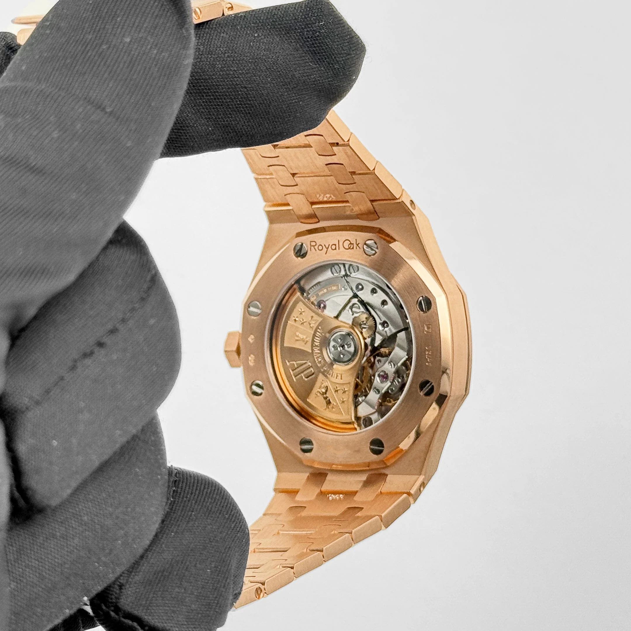 Audemars Piguet Royal Oak 15451OR.ZZ.1256OR.01.A 'Ladies' Rose Gold White Dial Diamond Bezel - Image 9